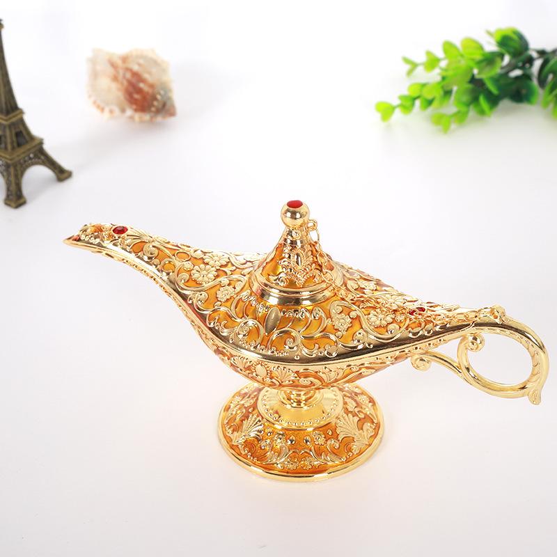 Large Aladdin's Wishing Lamp Figurine - Metal Home Decor and Gift
