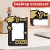 Cornice per Foto in Legno per Laurea con Supporto Decorativo Magnetico, Regalo Personalizzato Creativo per la Laurea, Decorazione Magnetica per Frigorifero