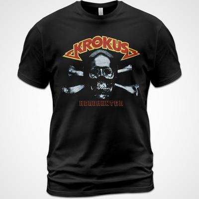T-shirt in Cotone Top Maglietta Krokus Headhunter Album Tee Chris von Rohr Fernando von Arb