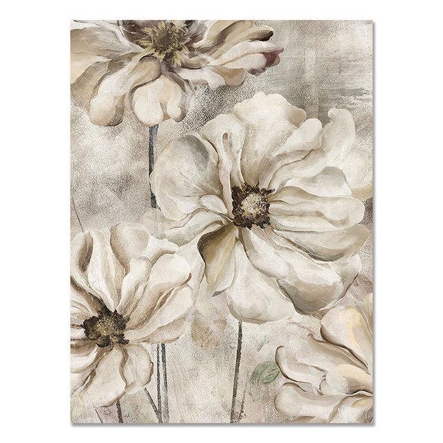Flower Wall Art Canvas Painting Grey Floral Posters for Nordic Bathroom Living Room Home Wall Decor Pictures Farmhouse