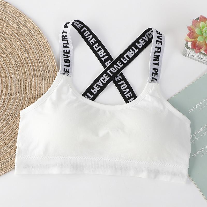 Korean Style Anti-Sagging Bralette for Junior High Girls (80-155 Lbs), Wire-Free with Beautiful Back Design