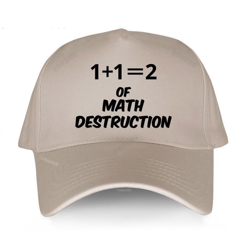 Black Casual Boys Printed Baseball Cap 1+1=2 Weapon of Math Destruction Man Women Summer Hat outdoor Snapback caps sport bonnet