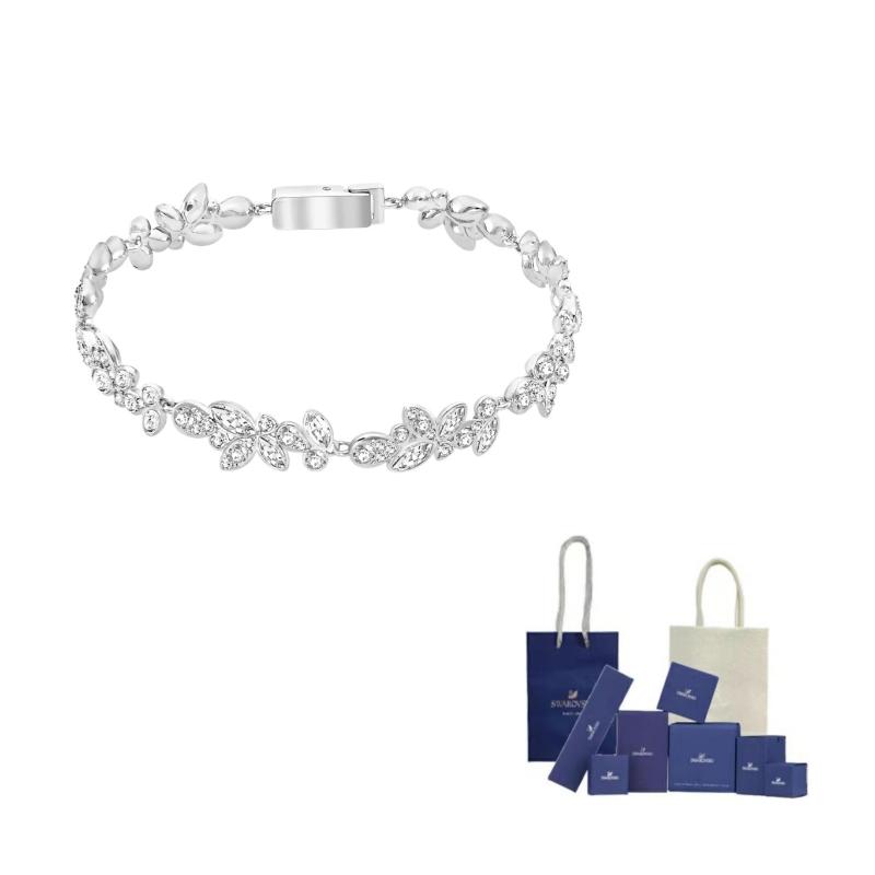 Swarovski Diapason Rhodium plated Bracelets Womens F-Original Brand Box And Bag белый