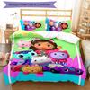 3pcs Gabby's Dollhouse pattern bedding set duvet cover set includes duvet cover &pillowcases, perfect all season bedroom decoration & gift