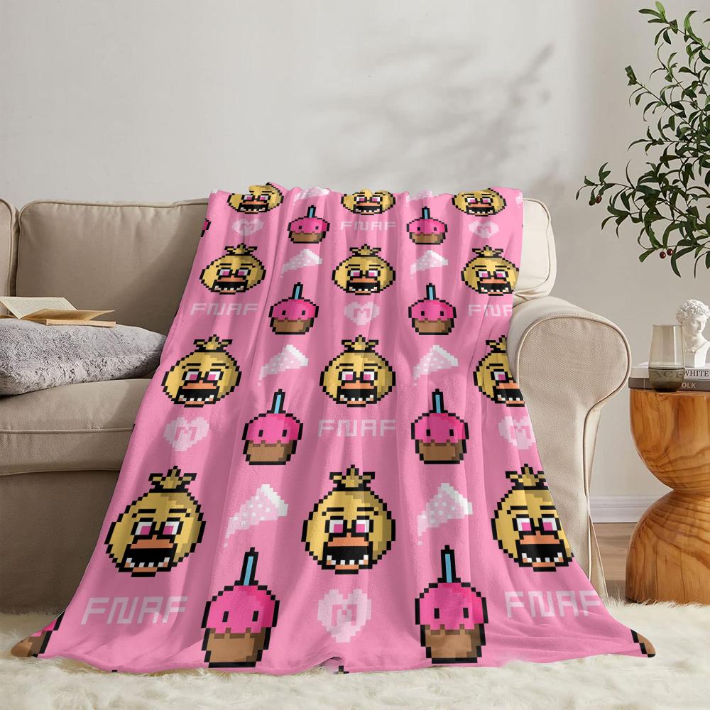 GUOYU Blanket FfNAFS At Freddys Throw Soft Flannel Throw Summer Blanket Lightweight Cozy Nap Blanket for Sofa Bed Travel