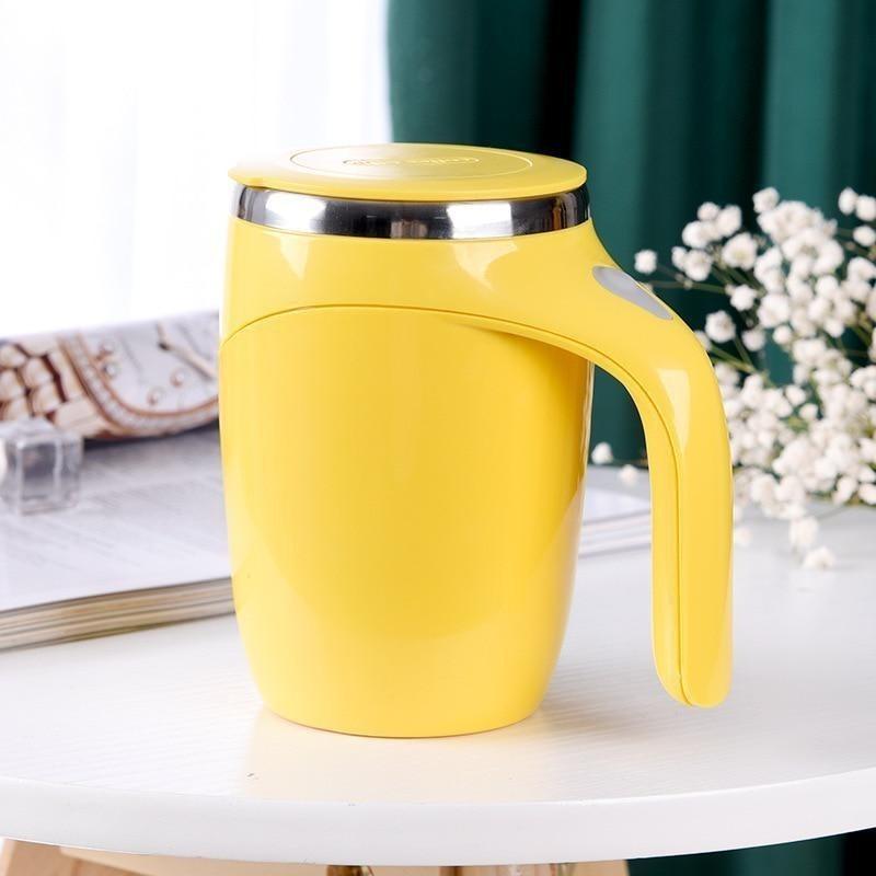 

Automatic Self Stirring Magnetic Mug Stainless Steel Temperature Difference Coffee Mixing Cup Blender Smart Mixer Thermal Cup Yellow-Battery