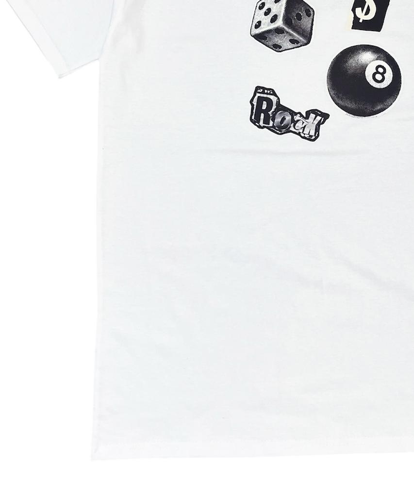 SK8ER ROCK All In 8 Collage T-Shirt ((White))