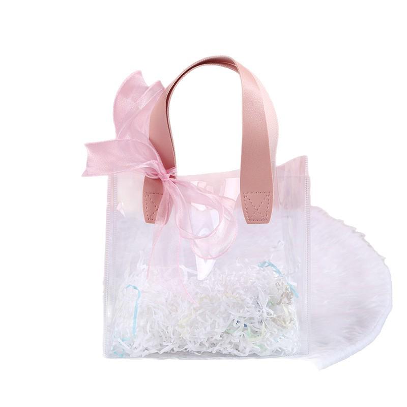 Daisy Transparent PVC Tote Bag - Elegant Gift Bag for Weddings, Birthdays, and Holidays