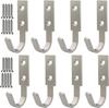 8pcs Stainless Steel Heavy Duty Wall Hooks Coat Robe Hat Key Bag Towel Hanger Holder For Indoor Outdoor Use