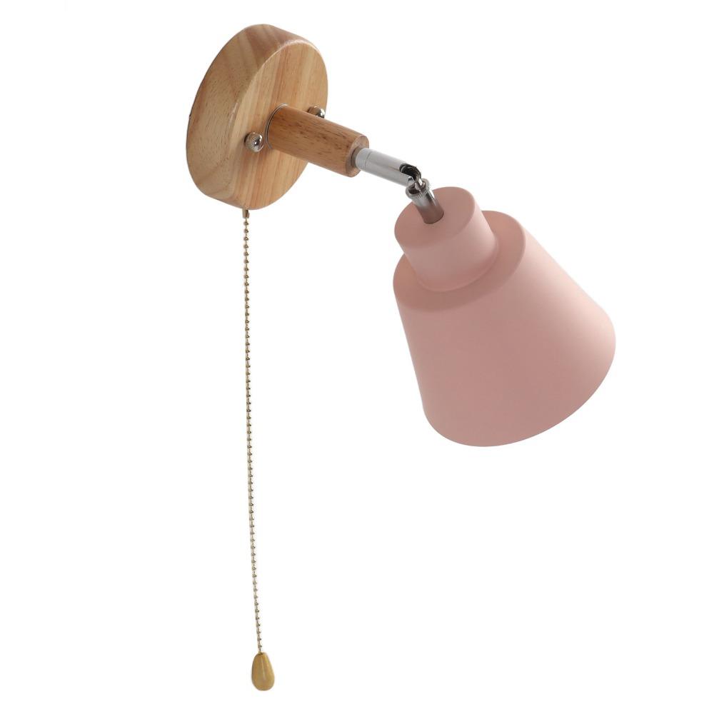 Macaron Wall Lamp Pink Lampshade Sconce Modern Wall Sconce  Bedside