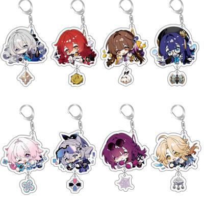 Hot Game Honkai Star Rail Keychain Dan Heng Bronya Rand Asta Herta Himeko Q Version Figure Acrylic Keyring Chaveio for Fans Gift