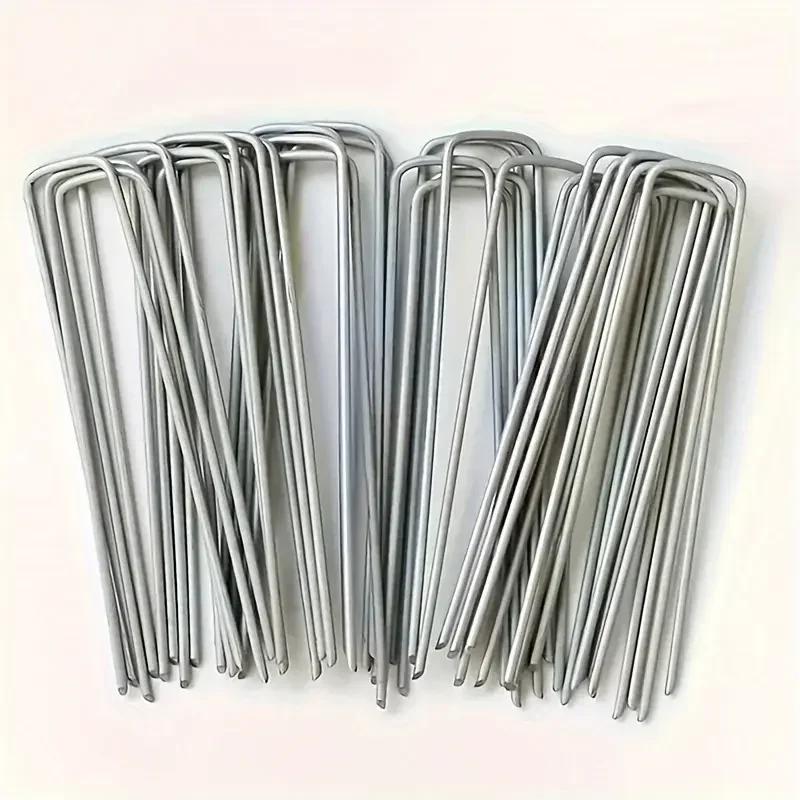 150pcs Landscape Staples, U-Shaped Garden Pins Garden Stakes Staples, Heavy Duty Yard Lawn Tent Stakes Securing Pegs For Weed Ba