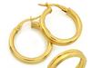 585 Gold Hoop Earrings Classic Elegant 22 Mm Wide 3.7 Mm Gift