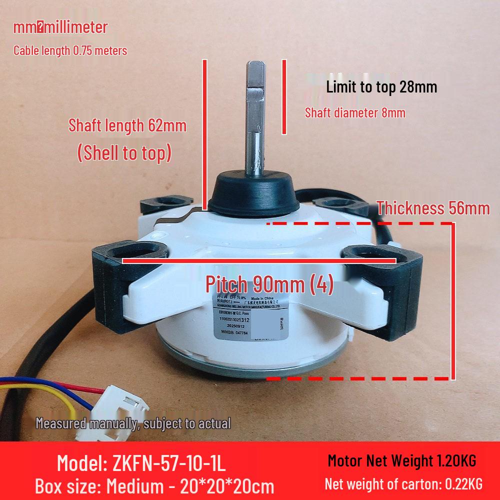 

ZKFN-57-10-1L Motor for Midea Cylindrical AC, 57W Forward Rotation