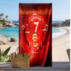 Asciugamano da Spiaggia Stampato Cristiano Ronaldo Asciugamano Morbido ad Asciugatura Rapida Coperta da Spiaggia Rettangolare Grande Portatile per Viaggi Piscina