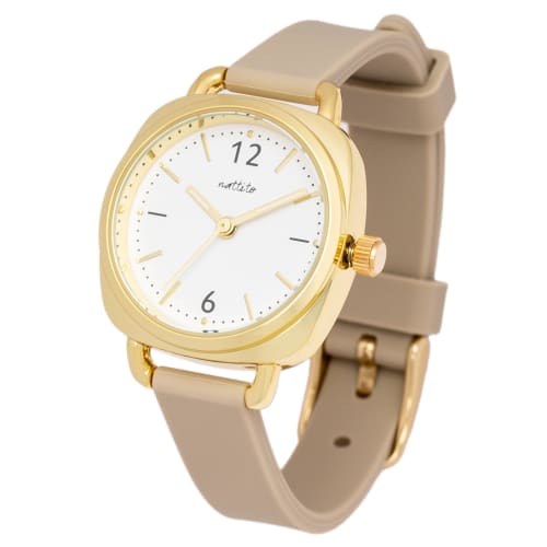 Fieldwork Women's Analog Watch with Silicone Strap, Sicilin Gold and Gray, MKS2513-3