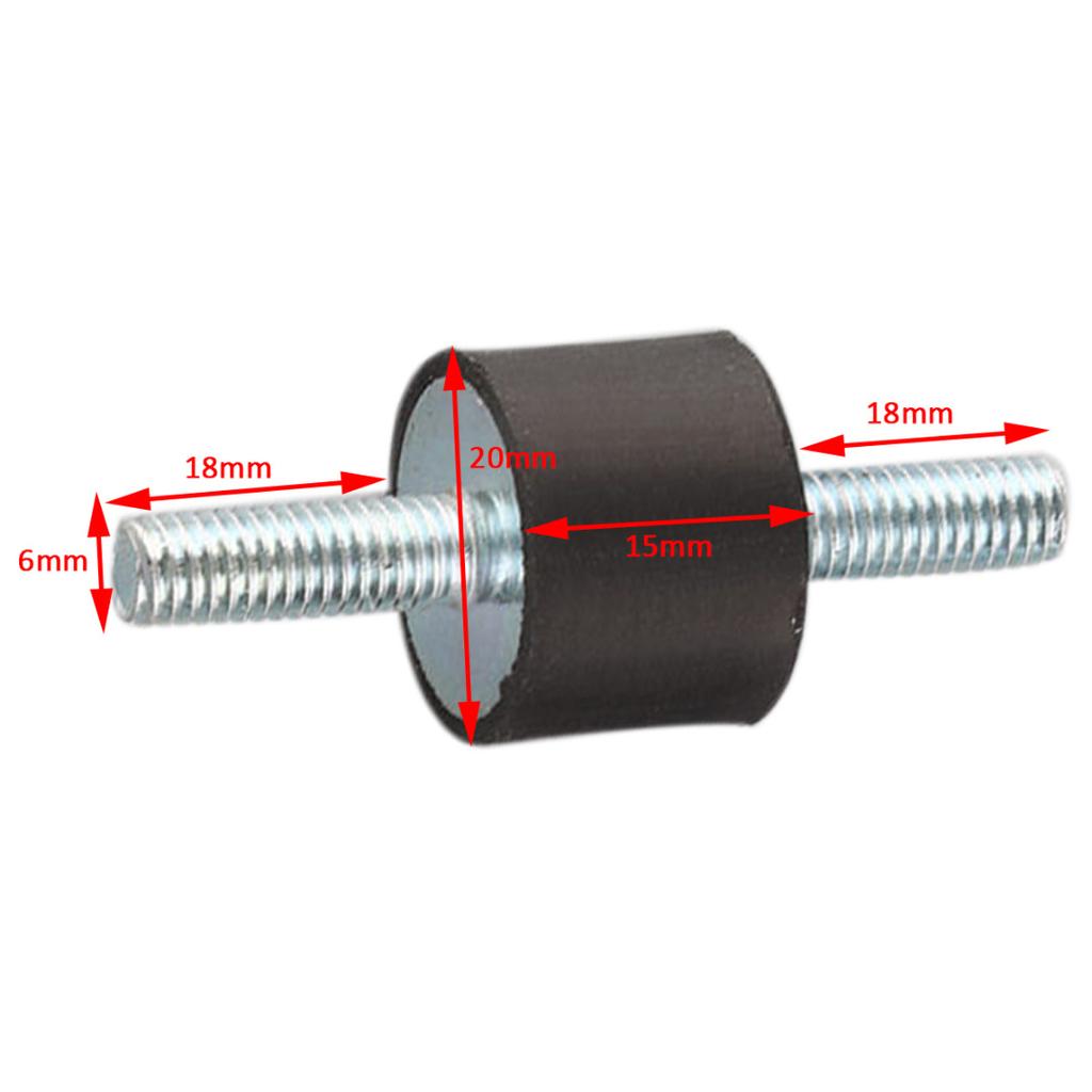 5pcs New 15*20mm  M6 Anti Vibration Rubber Mounts Isolators Bobbins Silentblock