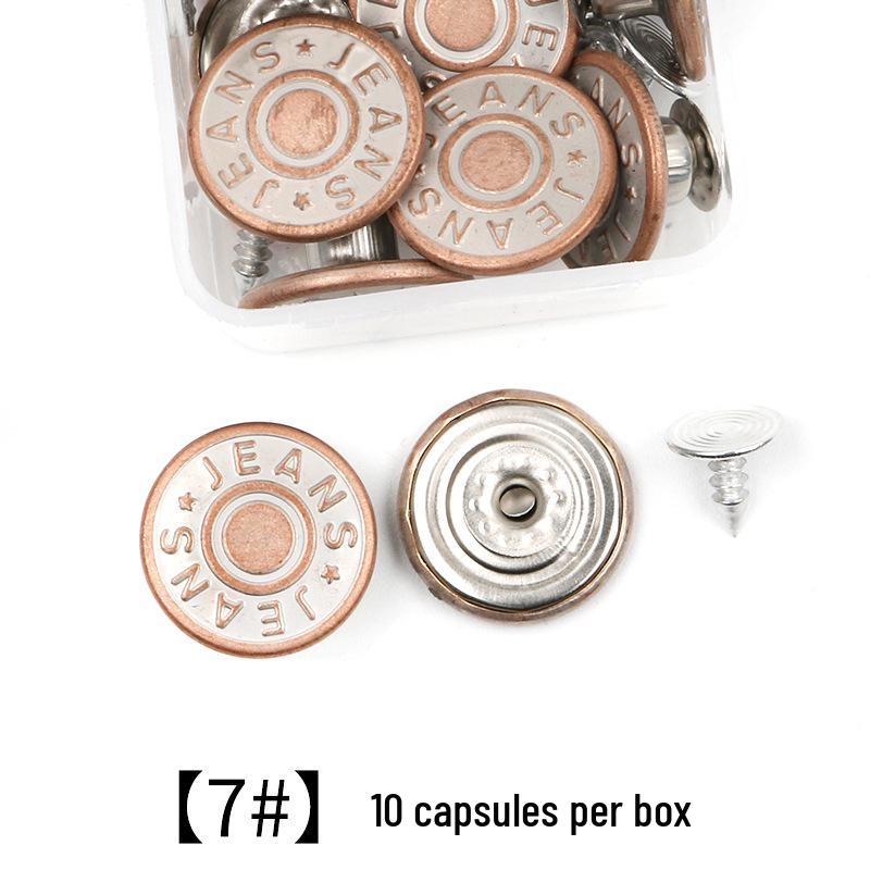 Metal Tack Buttons for Denim Jackets, Overalls, and Clothing - Men's, Women's, and Children's Apparel.