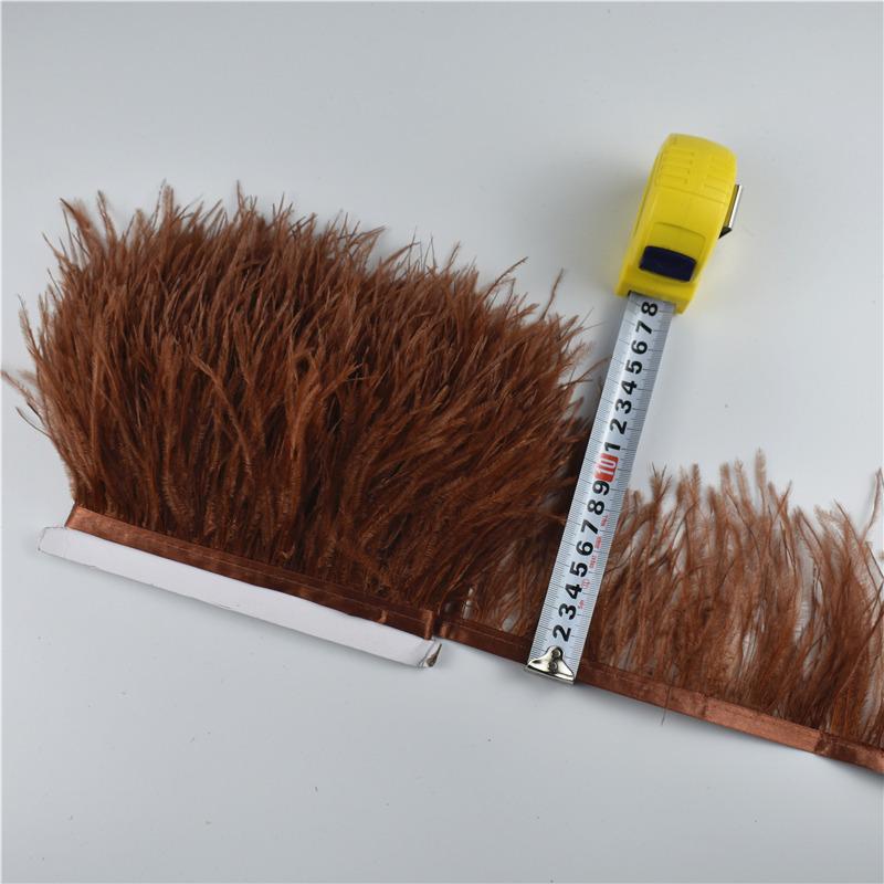 Feather1meters Real Ostrich Feather Trim Fringe White Ostrich Feathers for Clothes Ribbon Trims Feather Skirt Plumas Plume Decoration
