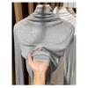 Slightly See-through Collar Long-sleeved Women's Autumn Fashionable Layered Tops with Base Layers