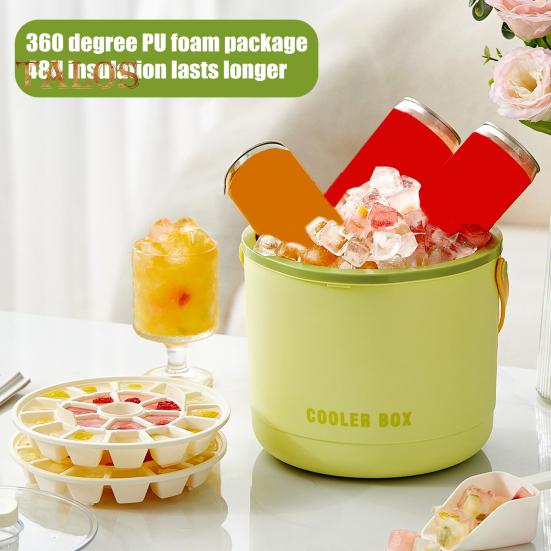 Ice Bucket Ice Cube Tray with Lid & Bin Efficient Ice Making Mold for Freezer Easy Release Reusable Ice Cube Maker for Drinks Coffee