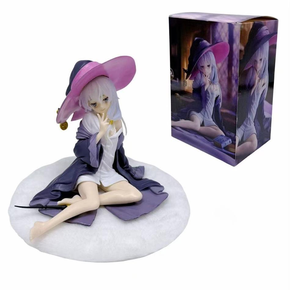 Elaina Figure 10Cm Scale The Journey Of Elaina Anime Statue Ashen Witch Elaina Sitting Pvc Figure Seller For Collection Gift