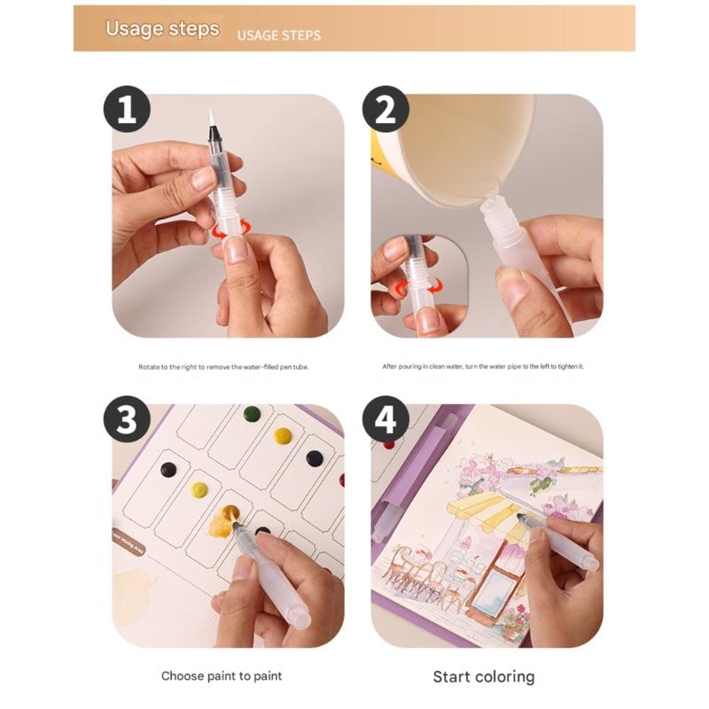 Beginner Friendly Watercolor Coloring Book Features Sketched Designs Blank Pages and Palette Perfect for Creativity