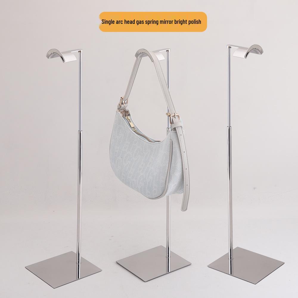 Adjustable Stainless Steel Handbag Display Stand with Gas Spring
