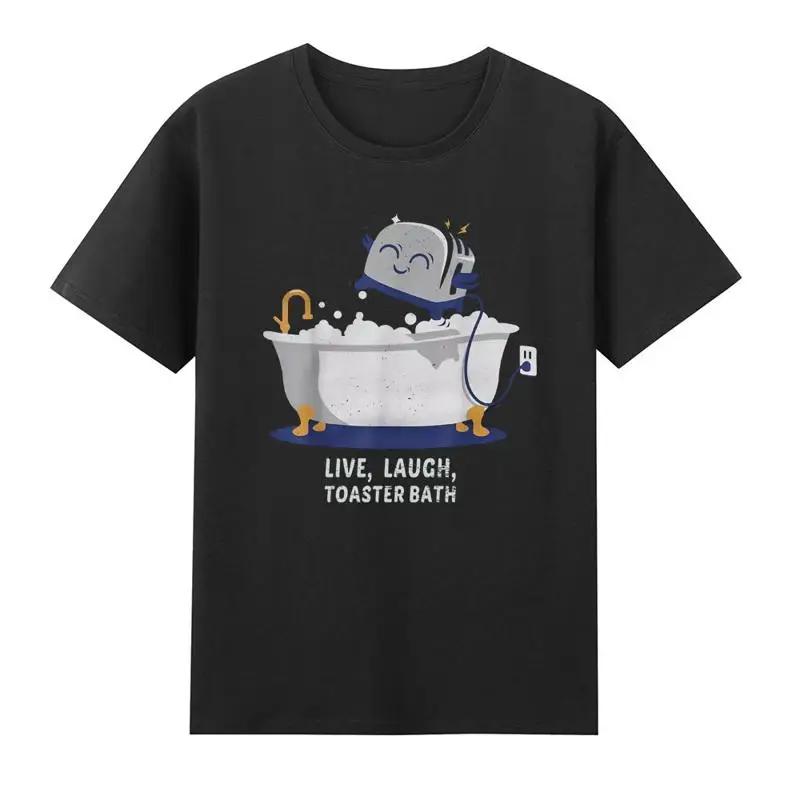 

Live Laugh Toaster Bath Satire Funny Pattern Sarcasm Jokes Vintage Men s T Shirt S разноцветный