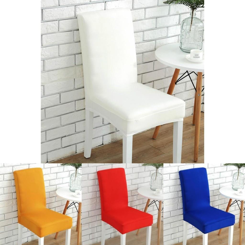 Soft Chair Cover Solid Color Elastic Slipcovers For Dining Room