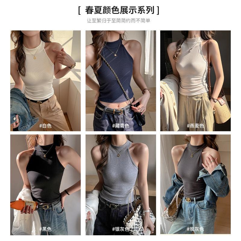 Round Neck Sleeveless Sexy Spring and Summer Camisole Tops for Women