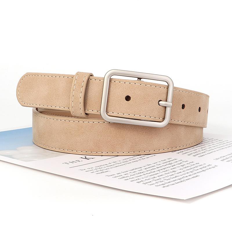 Simple Versatile Square Buckle Pu Leather Belt Fashion For Students