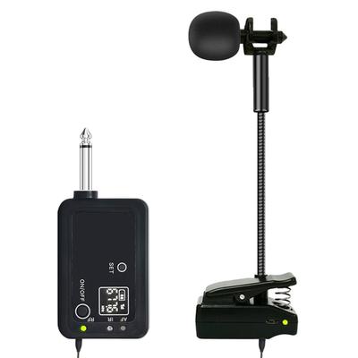 UHF Wireless Instruments Microphone Saxophone Microphone Transmitter Receiver Set Plug & Play Pick
