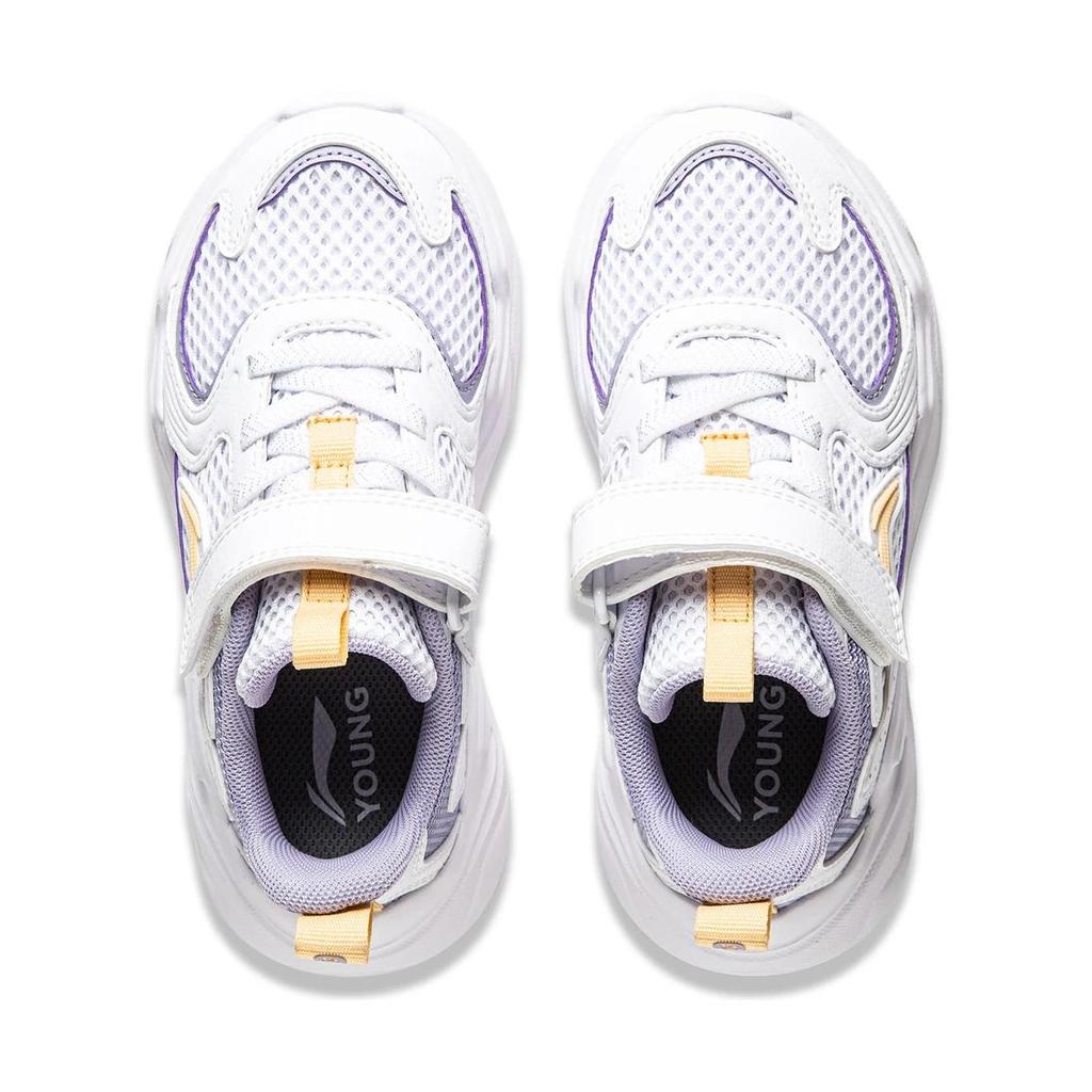 Li Ning Kids Sports Trend Low Top Casual Shoes Kids Casual Shoes White Purple YKNU038-4