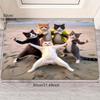 1Pcs Anti Fatigue Kitchen Rugs,Abstract Art Cat Print Waterproof Non-Slip Thick Cushioned Kitchen Mat Heavy Duty Comfort Standing Mat for Kitchen KTY