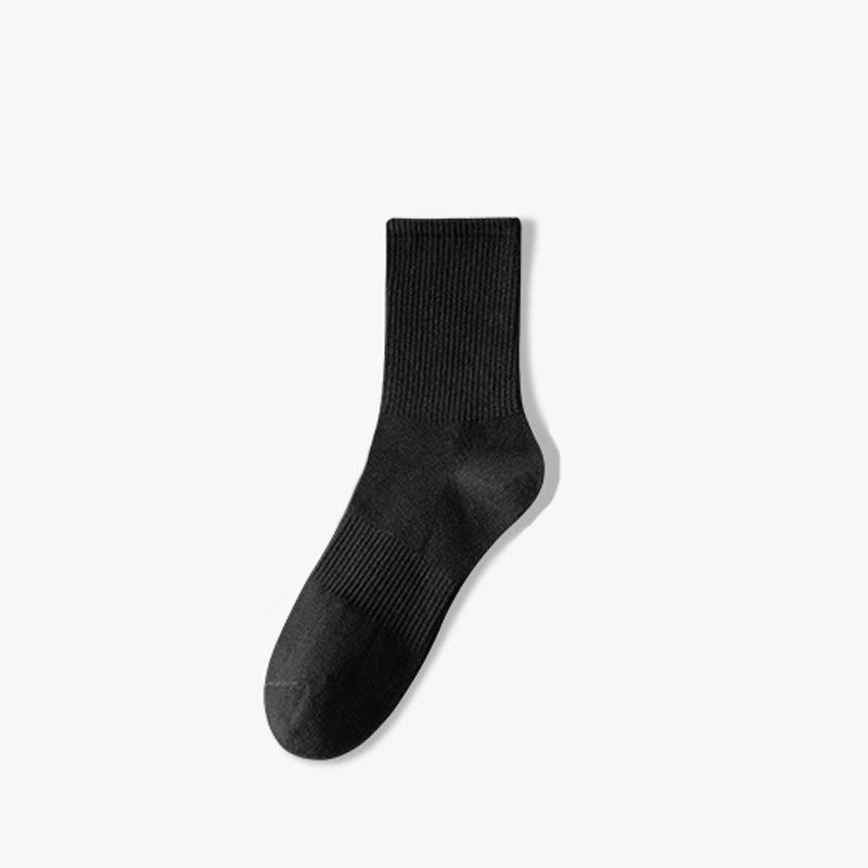 Long-staple Cotton Socks In Solid Color, Antibacterial, Corset, Breathable and Odor-resistant, Business and Casual Pure Cotton Long Stockings