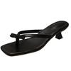 Slippers women's summer wear fashion high heels flip-flops bow niche fashion sandals 2025 new