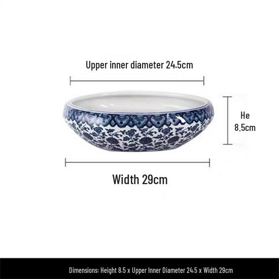 Blue and White Porcelain Fish Tank and Flower Pot for Home Decor