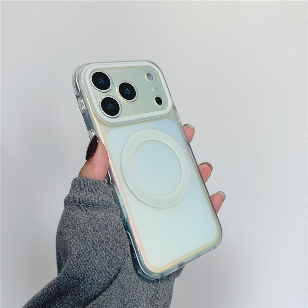 INS Style Magnetic Transparent Phone Case for Apple iPhone 17 Pro Max/16/15P