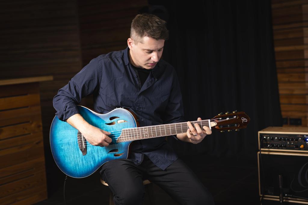 ORTEGA Classic Guitar TourPlayer Series Flame Maple Top Electric Specification Gloss Blue Cable RTPDLX-FMA [Gig Bag/USB-C Included] []