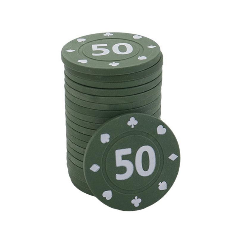 Pack of 100 Professional Casinos Poker Chip Playings Chip Value Tokens Cards Poker Chip Board Game Chip Set for Counting