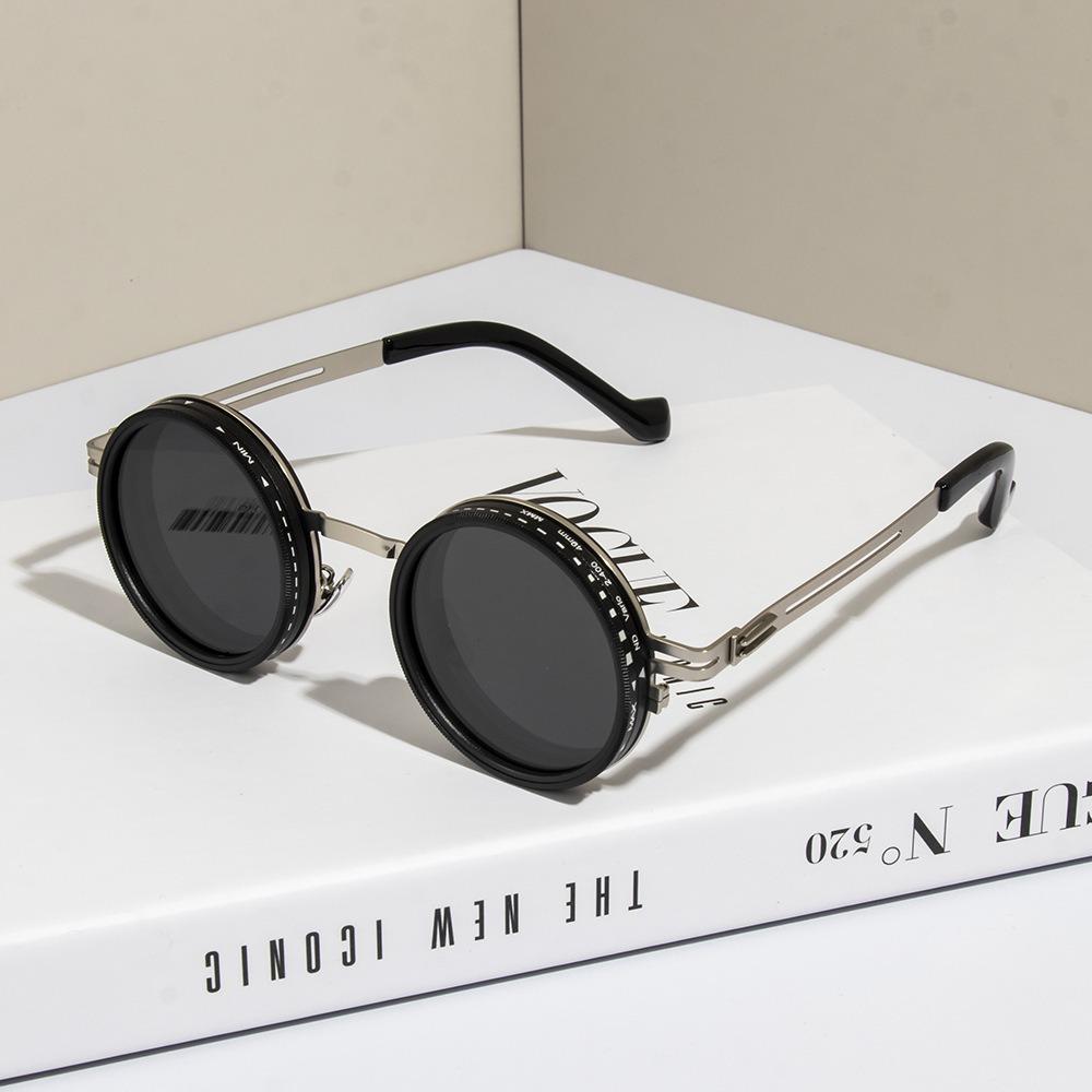 Fashion New Unisex Handmade ND9 Level Sunglasses Stepless Rotating Filter Retro Polarized Sunglass Cycling Sports Glassees