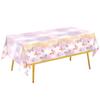 Pink Purple Butterfly Waterproof Tablecloth Spring Butterfly Theme Birthday Party Decoration Girl 1st Birthday Party Baby Shower