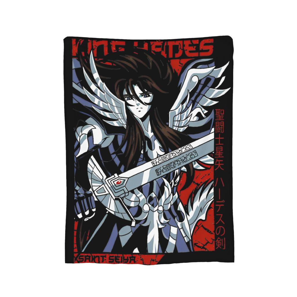 Knights Of The Zodiac Anime Fleece Throw Blanket Saints Seiyas Blankets for Bedding Office Super Warm Bed Rug,