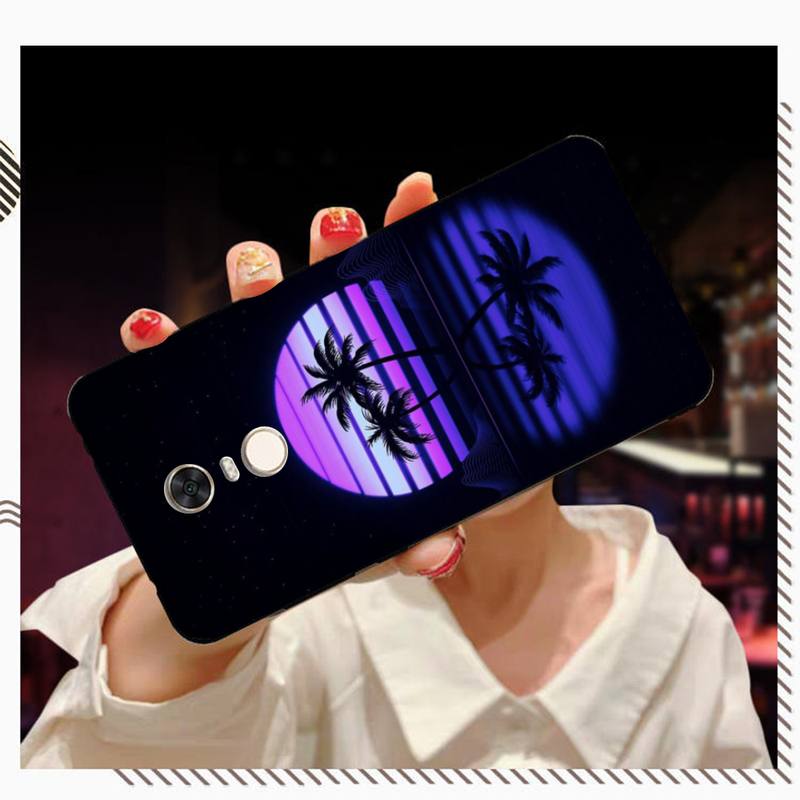 Synthwave Retro 80s Neon Phone Case for Redmi 5 6 7 8 9 A 5plus K20 4X S2 GO 6 K30 pro