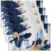 4/6/8pc Modern Navy Blue Gold Placemats Linen Abstract Oil Paint Brush Stroke Watercolor Table Mats Heat Resistant Decor