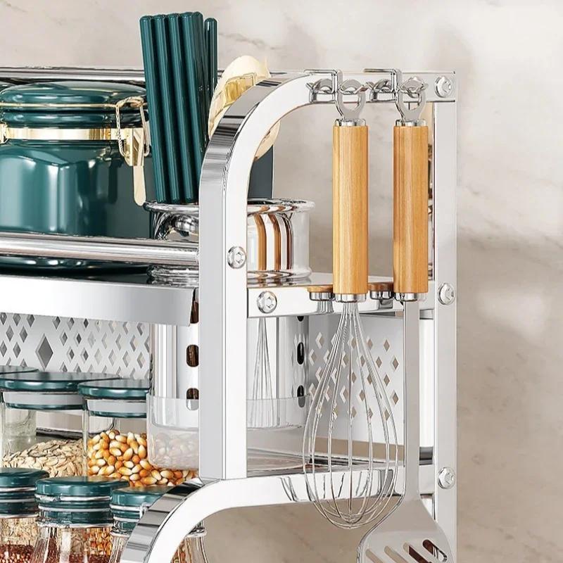 Kitchen Stainless Steel Storage Shelf Spice Seasoning Storage Rack Chopsticks Knife Holder Bar Organizer Home Kitchen Supplies