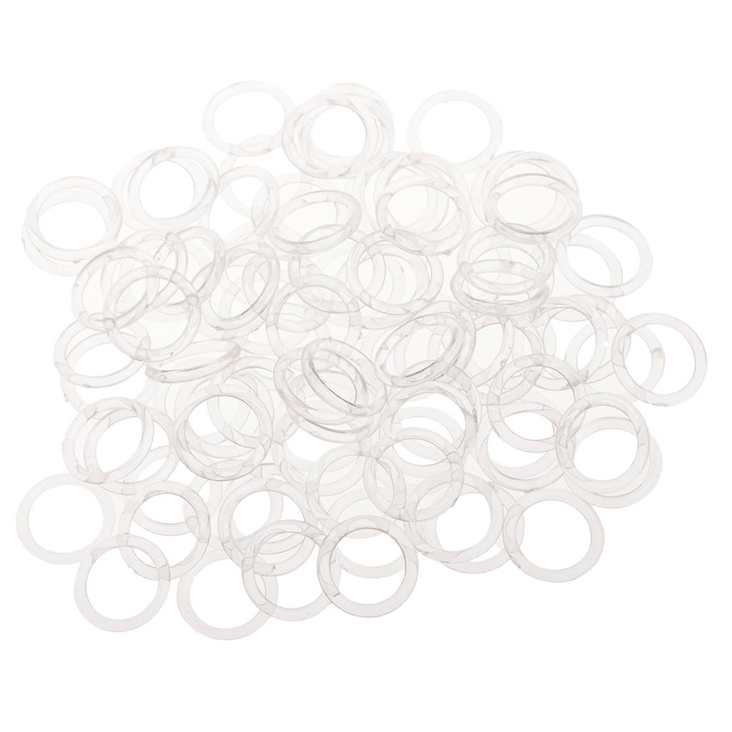 100 Pieces Clear Nylon Bra Strap Adjuster Slider O Ring Lingerie DIY Sewing Crafts 8mm