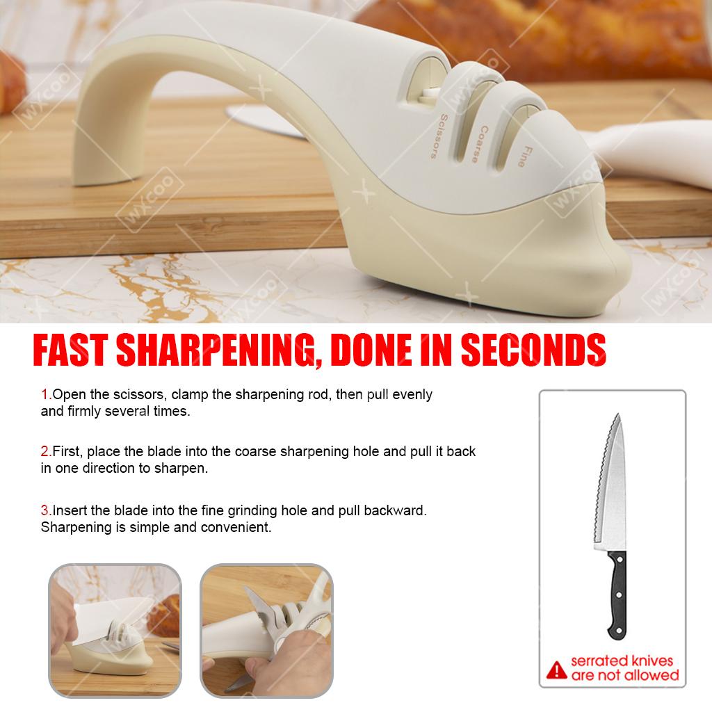 Handheld 3 Stage Knife Sharpener for Kitchen Knife Scissor Sharpening Tools Coarse Fine Grinding To Repair Restore Polish Blades