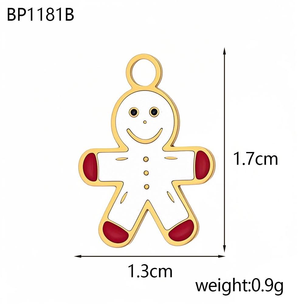 

CARLIDANA 2PCS Stainless Steel Enamel Santa Claus Charms Christmas Tree Elk Snowflake Gift Pendant Jewelry DIY Necklace Bracelet